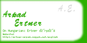 arpad ertner business card